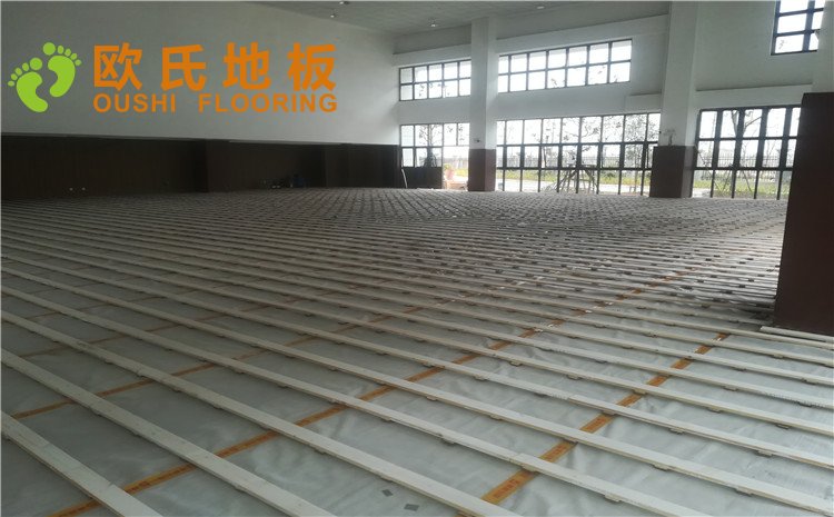 安徽懷寧室內(nèi)籃球館木地板案例